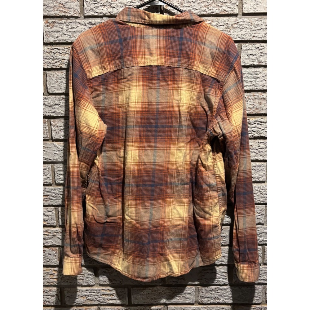 Patagonia Mens Fjord Flannel Organic Cotton Plaid Shirt Orange Yellow Size M - Picture 2 of 9